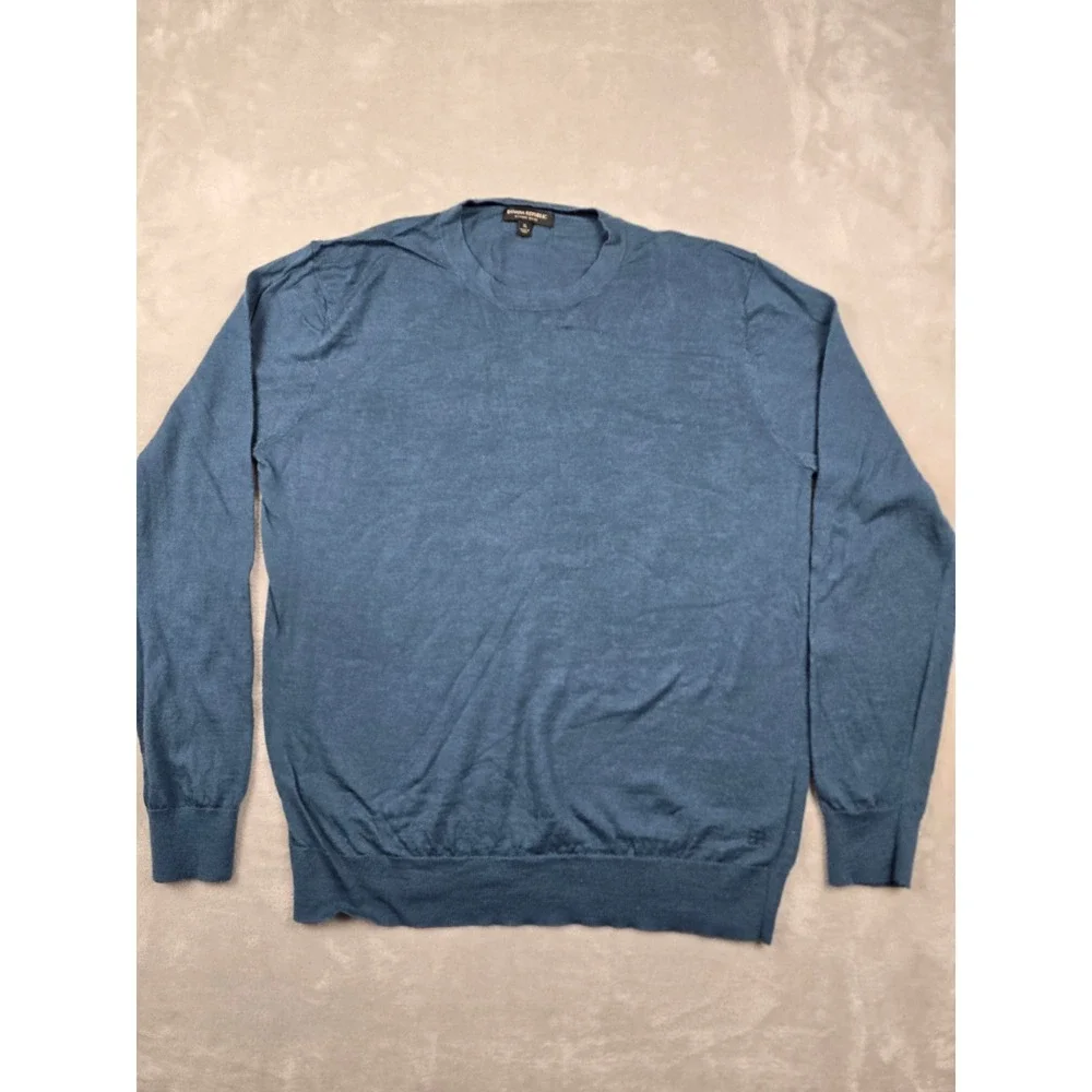 Banana Republic Sweater Mens XL Blue 100% Merino‎ Wool Long Sleeve Base Layer